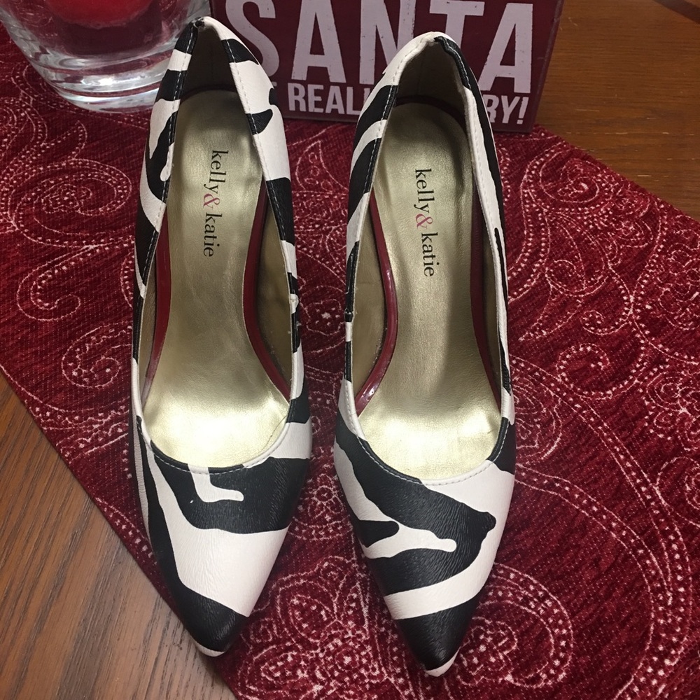 Kelly & Katie Black & White Heels